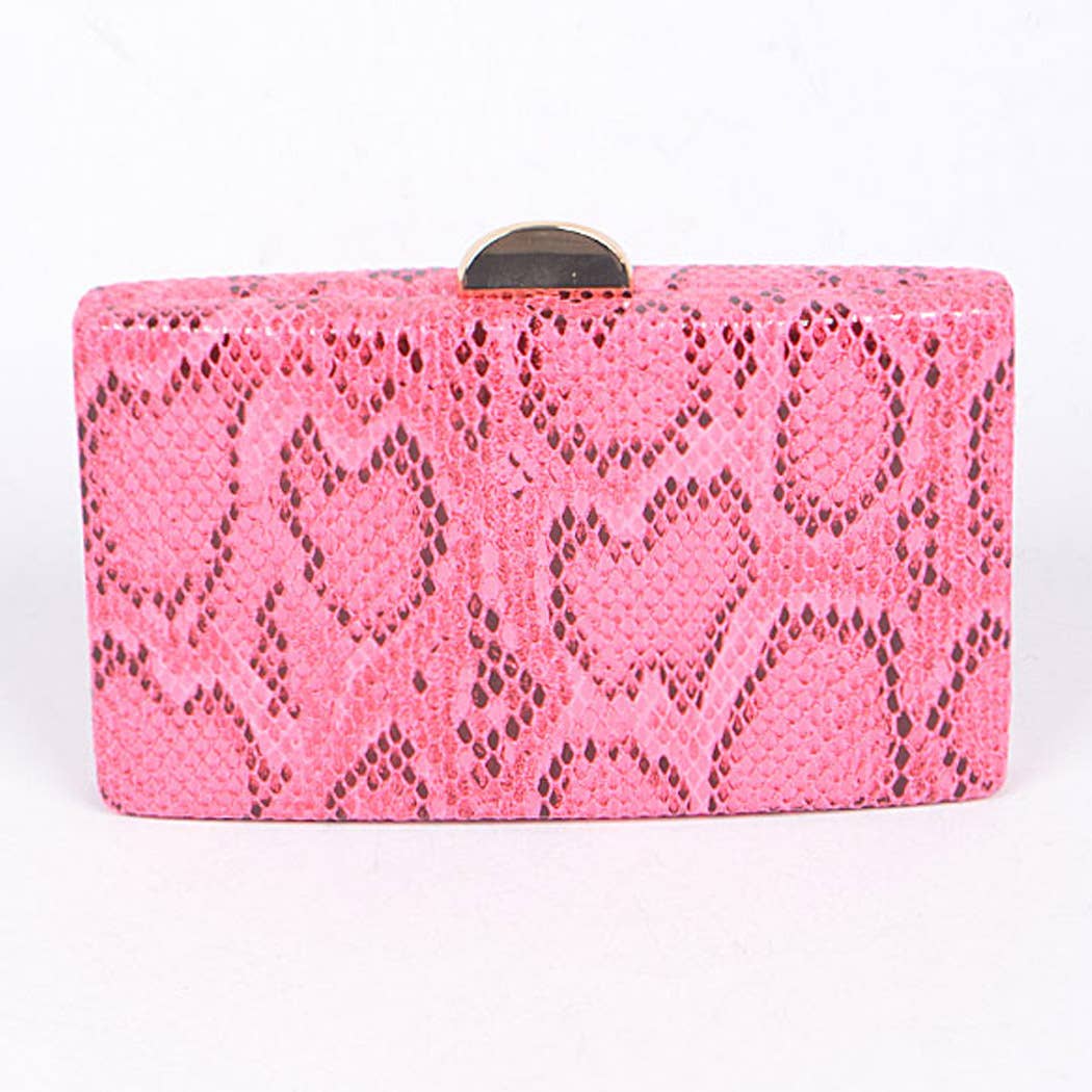 "Hiss" Snake Print Clutch