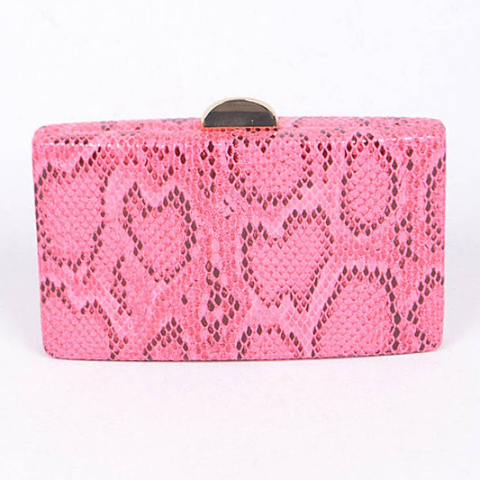 "Hiss" Snake Print Clutch
