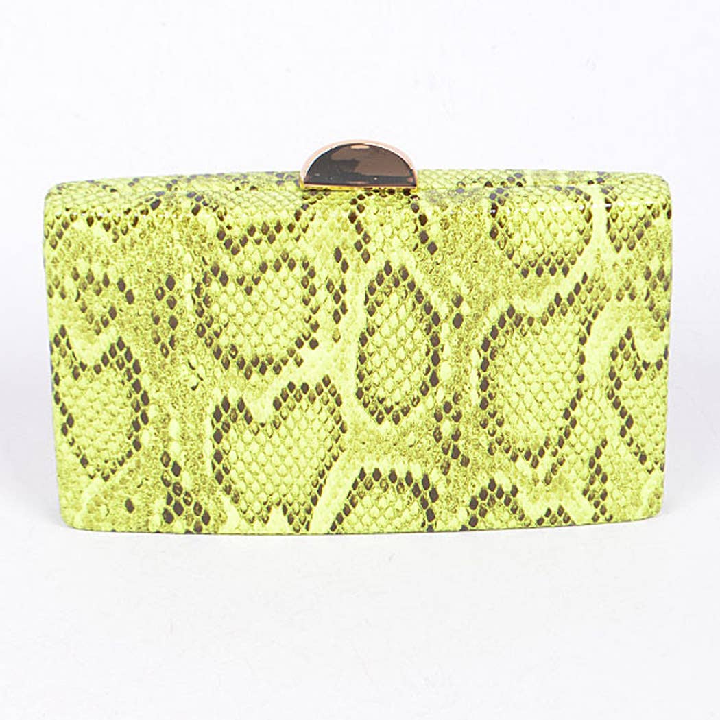 "Hiss" Snake Print Clutch