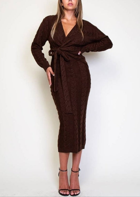 "Wrap Me Up" Cable Knit Dress